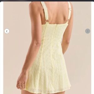 Altar'd State Soft Yellow Eyelet Backless Mini Dress